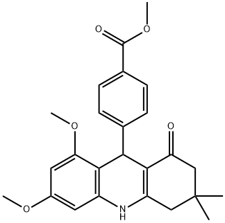 methyl 4-(6,8-dimethoxy-3,3-dimethyl-1-oxo-1,2,3,4,9,10-hexahydroacridin-9-yl)benzoate Struktur