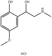 2-(1-Hydroxy-2-(methylamino)ethyl)-4-methoxyphenol hydrochloride Struktur