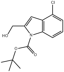 tert-butyl 4-chloro-2-(hydroxymethyl)-1H-indole-1-carboxylate Struktur