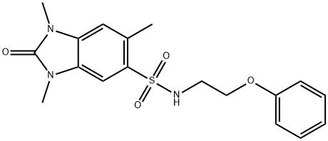 1,3,6-trimethyl-2-oxo-N-(2-phenoxyethyl)-2,3-dihydro-1H-benzimidazole-5-sulfonamide Struktur