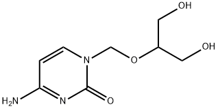 4-amino-1-[[2-hydroxy-1-(hydroxymethyl)ethoxy]methyl]-2(1H)-Pyrimidinone Struktur