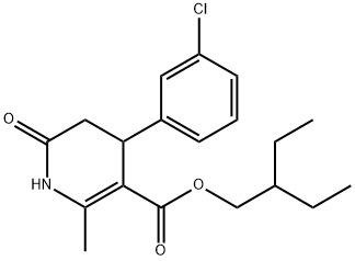 2-ethylbutyl 4-(3-chlorophenyl)-2-methyl-6-oxo-1,4,5,6-tetrahydropyridine-3-carboxylate Struktur