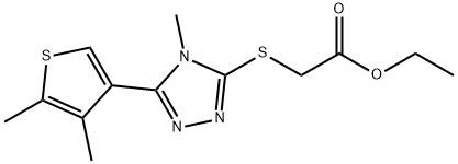 ethyl 2-((5-(4,5-dimethylthiophen-3-yl)-4-methyl-4H-1,2,4-triazol-3-yl)thio)acetate Struktur