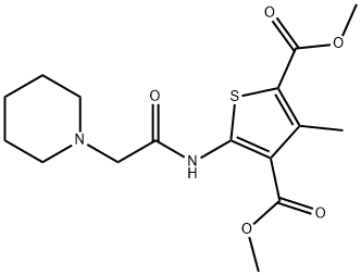 dimethyl 3-methyl-5-(2-(piperidin-1-yl)acetamido)thiophene-2,4-dicarboxylate Struktur