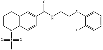 N-[2-(2-fluorophenoxy)ethyl]-1-(methylsulfonyl)-1,2,3,4-tetrahydro-6-quinolinecarboxamide Struktur