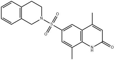 6-(3,4-dihydro-2(1H)-isoquinolinylsulfonyl)-4,8-dimethyl-2(1H)-quinolinone Struktur