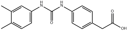 2-(4-(3-(3,4-dimethylphenyl)ureido)phenyl)acetic acid Struktur