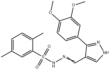 (Z)-N'-((3-(3,4-dimethoxyphenyl)-1H-pyrazol-4-yl)methylene)-2,5-dimethylbenzenesulfonohydrazide Struktur