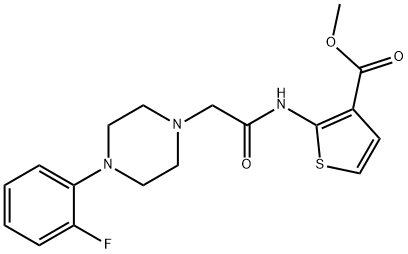 methyl 2-(2-(4-(2-fluorophenyl)piperazin-1-yl)acetamido)thiophene-3-carboxylate Struktur