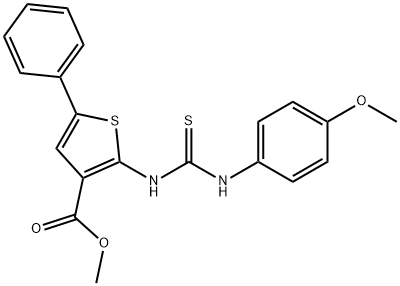 methyl 2-(3-(4-methoxyphenyl)thioureido)-5-phenylthiophene-3-carboxylate Struktur