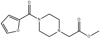 methyl 2-(4-(furan-2-carbonyl)piperazin-1-yl)acetate Struktur