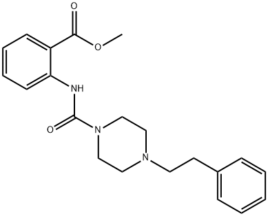 methyl 2-(4-phenethylpiperazine-1-carboxamido)benzoate Struktur