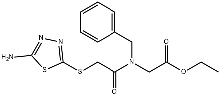 ethyl N-{[(5-amino-1,3,4-thiadiazol-2-yl)sulfanyl]acetyl}-N-benzylglycinate Struktur