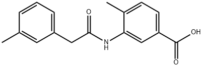 4-methyl-3-(2-(m-tolyl)acetamido)benzoic acid Struktur