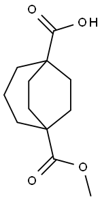 5-(methoxycarbonyl)bicyclo[3.2.2]nonane-1-carboxylic acid Struktur