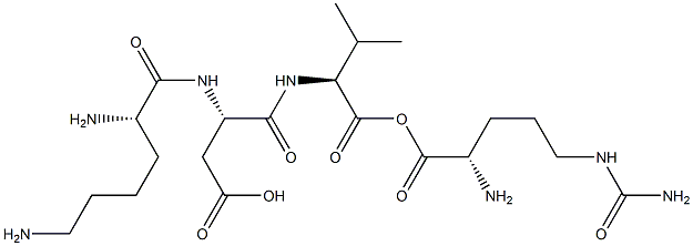 L-賴氨酰-L-ALPHA-天冬氨酰-L-纈氨酰-N5-(氨基羰基)-L-鳥氨酸 結(jié)構(gòu)式