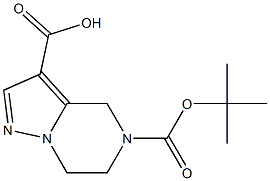 5-(tert-butoxycarbonyl)-4,5,6,7-tetrahydropyrazolo[1,5-a]pyrazine-3-carboxylic acid Struktur