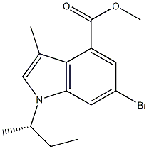 (S)-methyl 6-bromo-1-sec-butyl-3-methyl-1H-indole-4-carboxylate Struktur