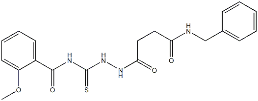 N-({2-[4-(benzylamino)-4-oxobutanoyl]hydrazino}carbonothioyl)-2-methoxybenzamide Struktur