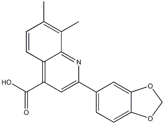 2-(benzo[d][1,3]dioxol-5-yl)-7,8-dimethylquinoline-4-carboxylic acid Struktur