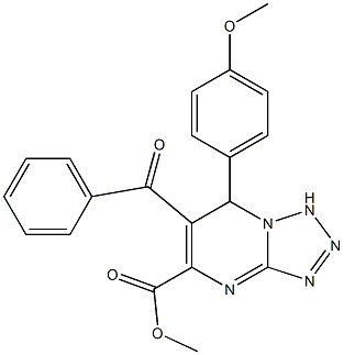 methyl 6-benzoyl-7-(4-methoxyphenyl)-1,7-dihydrotetrazolo[1,5-a]pyrimidine-5-carboxylate Struktur