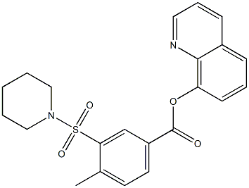 quinolin-8-yl 4-methyl-3-(piperidin-1-ylsulfonyl)benzoate Struktur