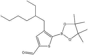 4-(2-ethylhexyl)-5-(4,4,5,5-tetramethyl-1,3,2-dioxaborolan-2-yl)thiophene-2-carbaldehyde Struktur