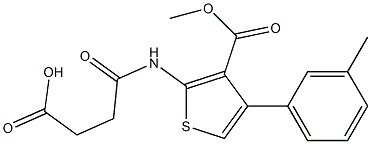 4-((3-(methoxycarbonyl)-4-(m-tolyl)thiophen-2-yl)amino)-4-oxobutanoic acid Struktur