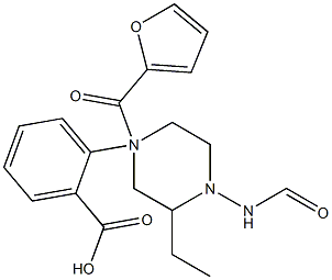 ethyl 4-(4-(furan-2-carbonyl)piperazine-1-carboxamido)benzoate Struktur