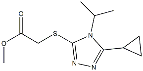 methyl 2-((5-cyclopropyl-4-isopropyl-4H-1,2,4-triazol-3-yl)thio)acetate Struktur