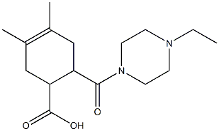 6-(4-ethylpiperazine-1-carbonyl)-3,4-dimethylcyclohex-3-enecarboxylic acid Struktur