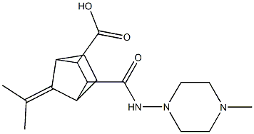 3-((4-methylpiperazin-1-yl)carbamoyl)-7-(propan-2-ylidene)bicyclo[2.2.1]heptane-2-carboxylic acid Struktur