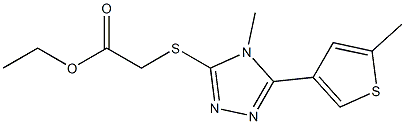 ethyl 2-((4-methyl-5-(5-methylthiophen-3-yl)-4H-1,2,4-triazol-3-yl)thio)acetate Struktur