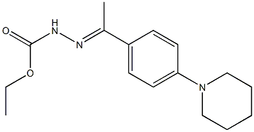 (E)-ethyl 2-(1-(4-(piperidin-1-yl)phenyl)ethylidene)hydrazinecarboxylate Struktur