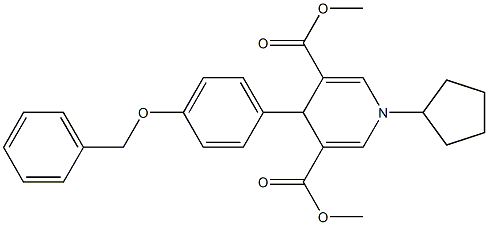 dimethyl 4-(4-(benzyloxy)phenyl)-1-cyclopentyl-1,4-dihydropyridine-3,5-dicarboxylate Struktur