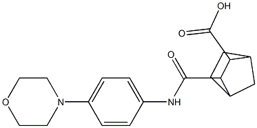 3-((4-morpholinophenyl)carbamoyl)bicyclo[2.2.1]heptane-2-carboxylic acid Struktur