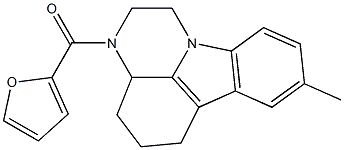 furan-2-yl(8-methyl-3a,4,5,6-tetrahydro-1H-pyrazino[3,2,1-jk]carbazol-3(2H)-yl)methanone Struktur