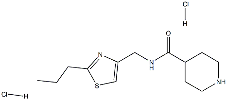 N-[(2-propyl-1,3-thiazol-4-yl)methyl]piperidine-4-carboxamide dihydrochloride Struktur