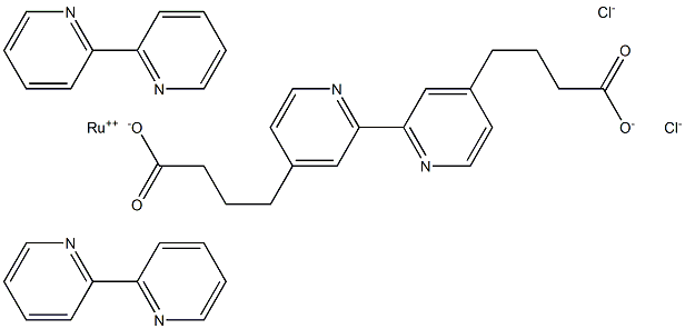 Bis(2,2'-bipyridyl)(2,2'-bipyridine-4,4'-dibutanoic acid)ruthenium(II) 
dichloride Struktur