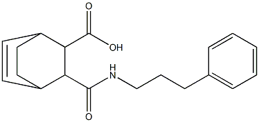 3-((3-phenylpropyl)carbamoyl)bicyclo[2.2.2]oct-5-ene-2-carboxylic acid Struktur