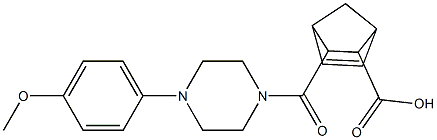 3-(4-(4-methoxyphenyl)piperazine-1-carbonyl)bicyclo[2.2.1]hept-5-ene-2-carboxylic acid Struktur