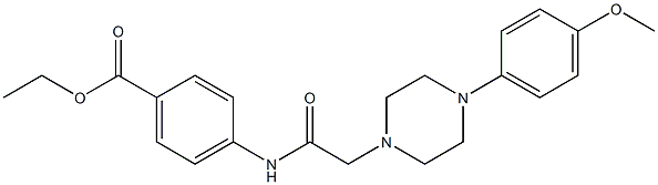 ethyl 4-(2-(4-(4-methoxyphenyl)piperazin-1-yl)acetamido)benzoate Struktur