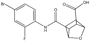 3-((4-bromo-2-fluorophenyl)carbamoyl)-7-oxabicyclo[2.2.1]heptane-2-carboxylic acid Struktur