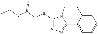 ethyl 2-((4-methyl-5-(o-tolyl)-4H-1,2,4-triazol-3-yl)thio)acetate Struktur