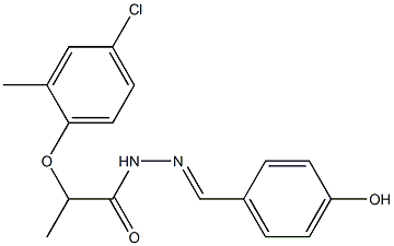 (E)-2-(4-chloro-2-methylphenoxy)-N'-(4-hydroxybenzylidene)propanehydrazide Struktur