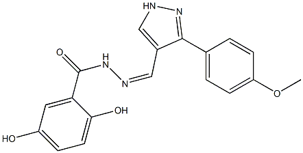 (Z)-2,5-dihydroxy-N'-((3-(4-methoxyphenyl)-1H-pyrazol-4-yl)methylene)benzohydrazide