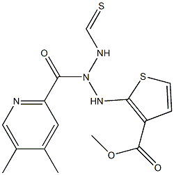 methyl 4,5-dimethyl-2-(2-picolinoylhydrazinecarbothioamido)thiophene-3-carboxylate Struktur