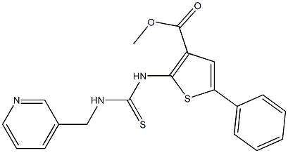 methyl 5-phenyl-2-(3-(pyridin-3-ylmethyl)thioureido)thiophene-3-carboxylate Struktur