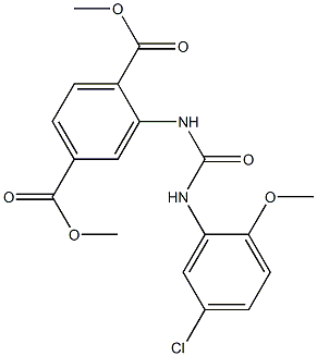 dimethyl 2-(3-(5-chloro-2-methoxyphenyl)ureido)terephthalate Struktur