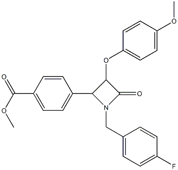 methyl 4-(1-(4-fluorobenzyl)-3-(4-methoxyphenoxy)-4-oxoazetidin-2-yl)benzoate Struktur